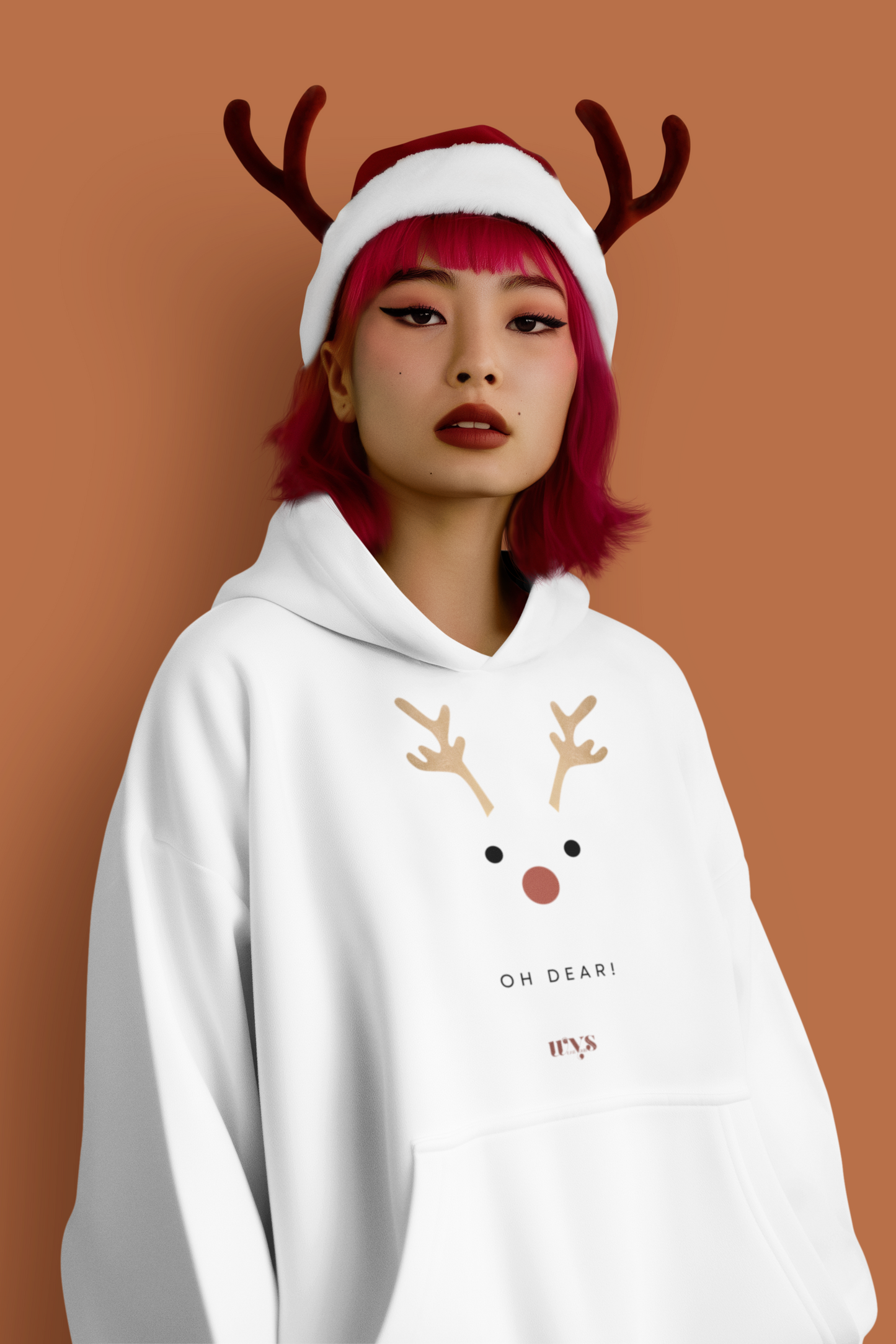 WYS Xmas Hoodie Oh Dear White